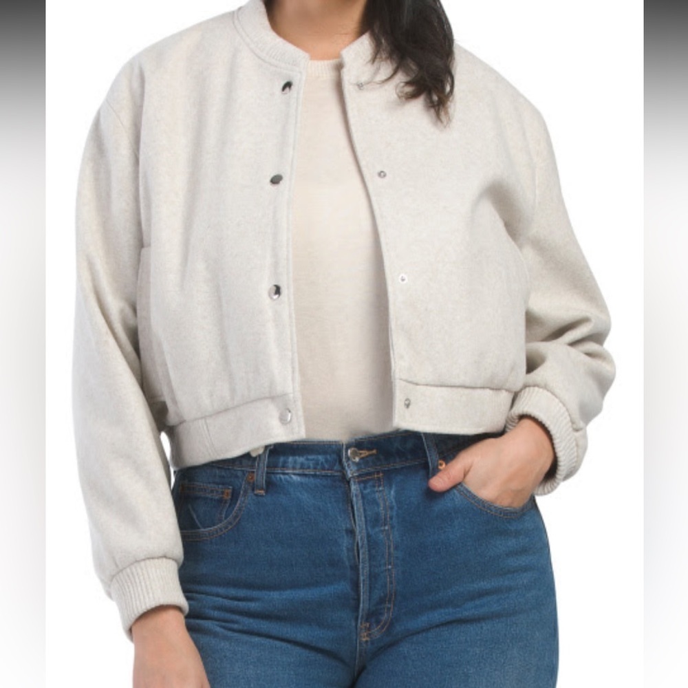 Zara Womens Bomber Jacket in Sand/Neutral Size XL NWT Minimalist Streetwear Boho
